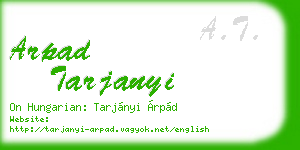 arpad tarjanyi business card